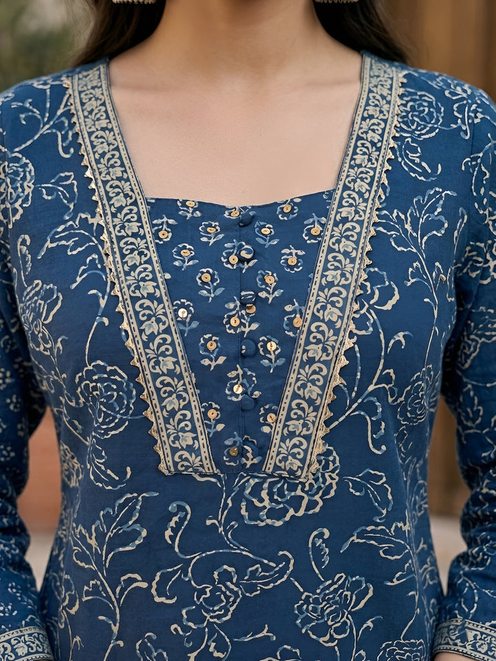 Printed Straight Kurta Set With Dupatta