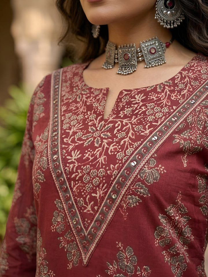 Printed Straight Kurta Set With Dupatta