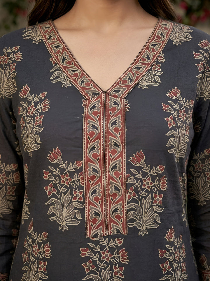 Printed Straight Kurta Set With Dupatta
