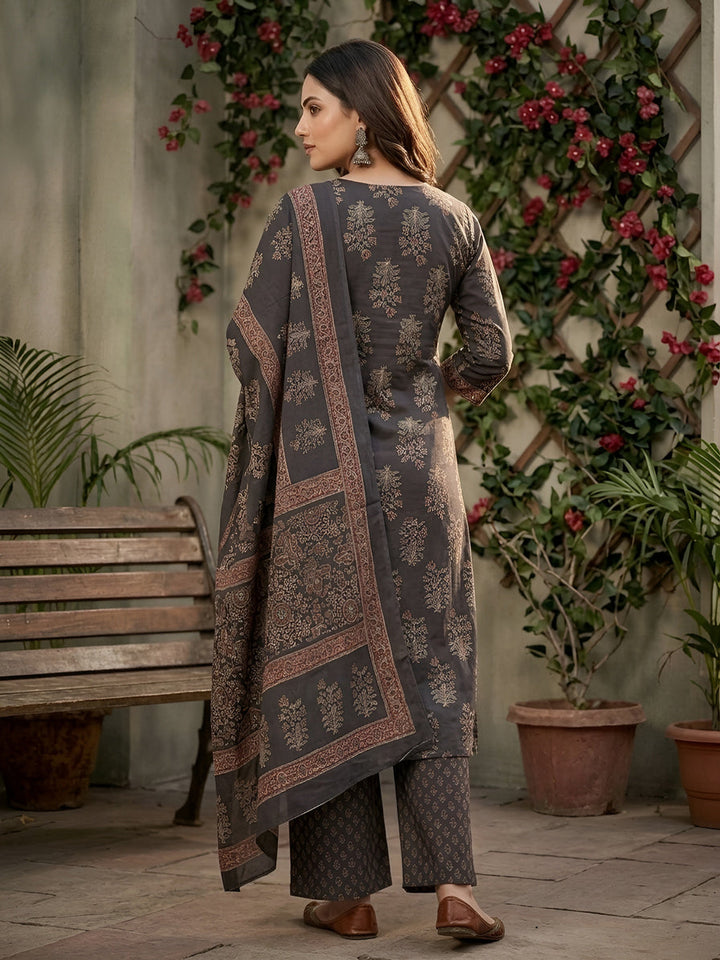 Printed Straight Kurta Set With Dupatta