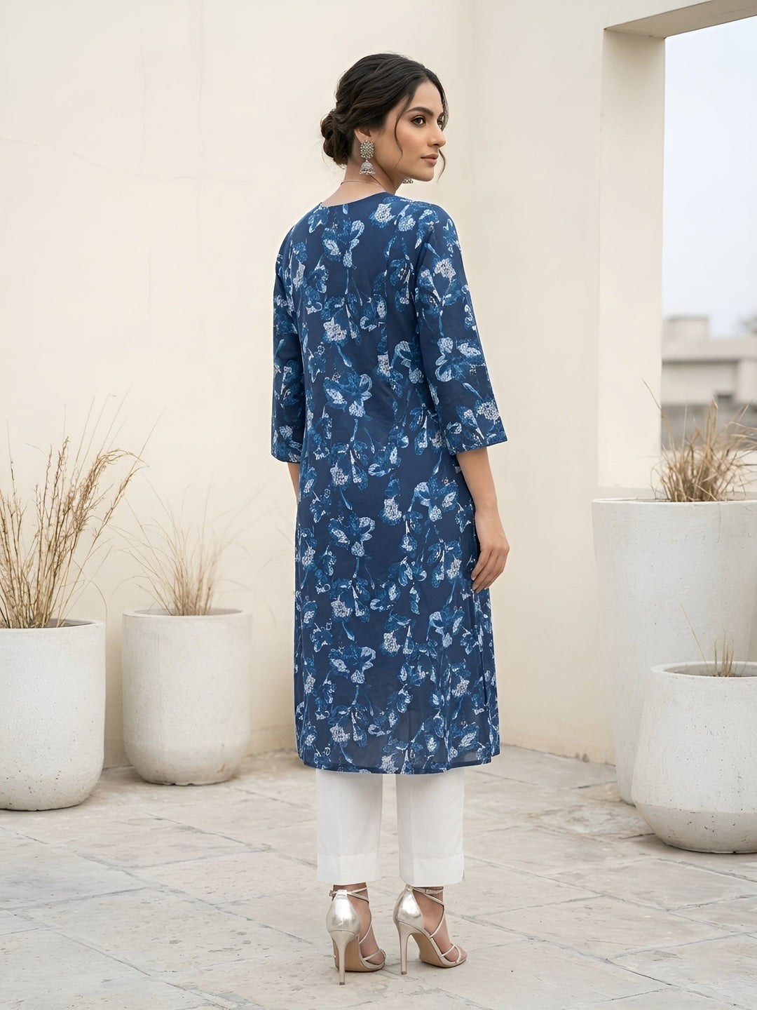 Printed Kurta With Three Quarter Sleeves