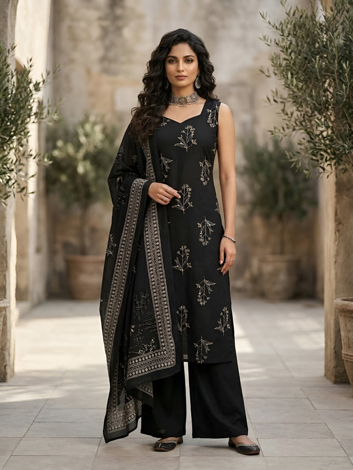 Printed Straight Kurta Set With Dupatta