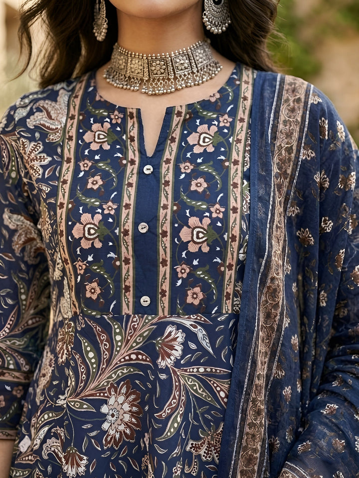 Printed Anarkali Kurta Set With Dupatta