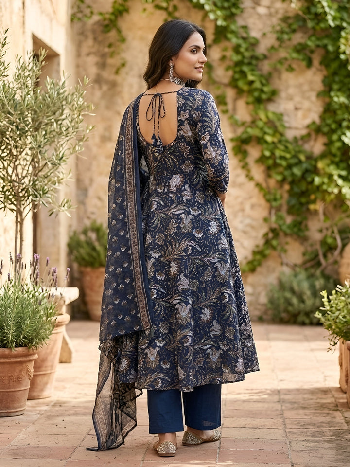 Printed Anarkali Kurta Set With Dupatta