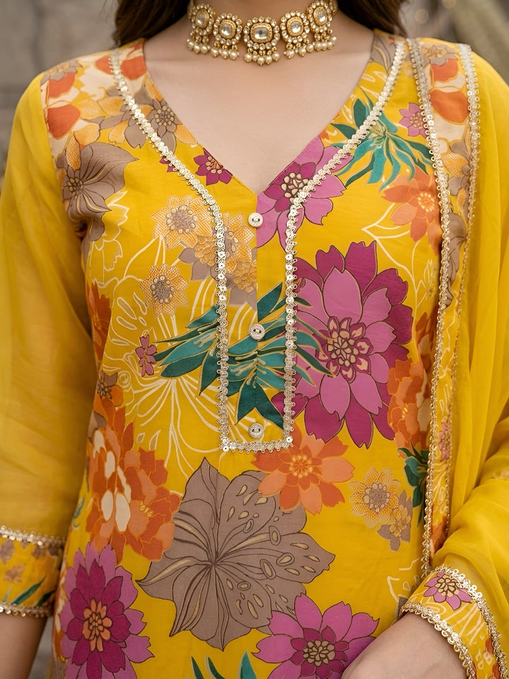 Printed Straight Kurta Set With Dupatta