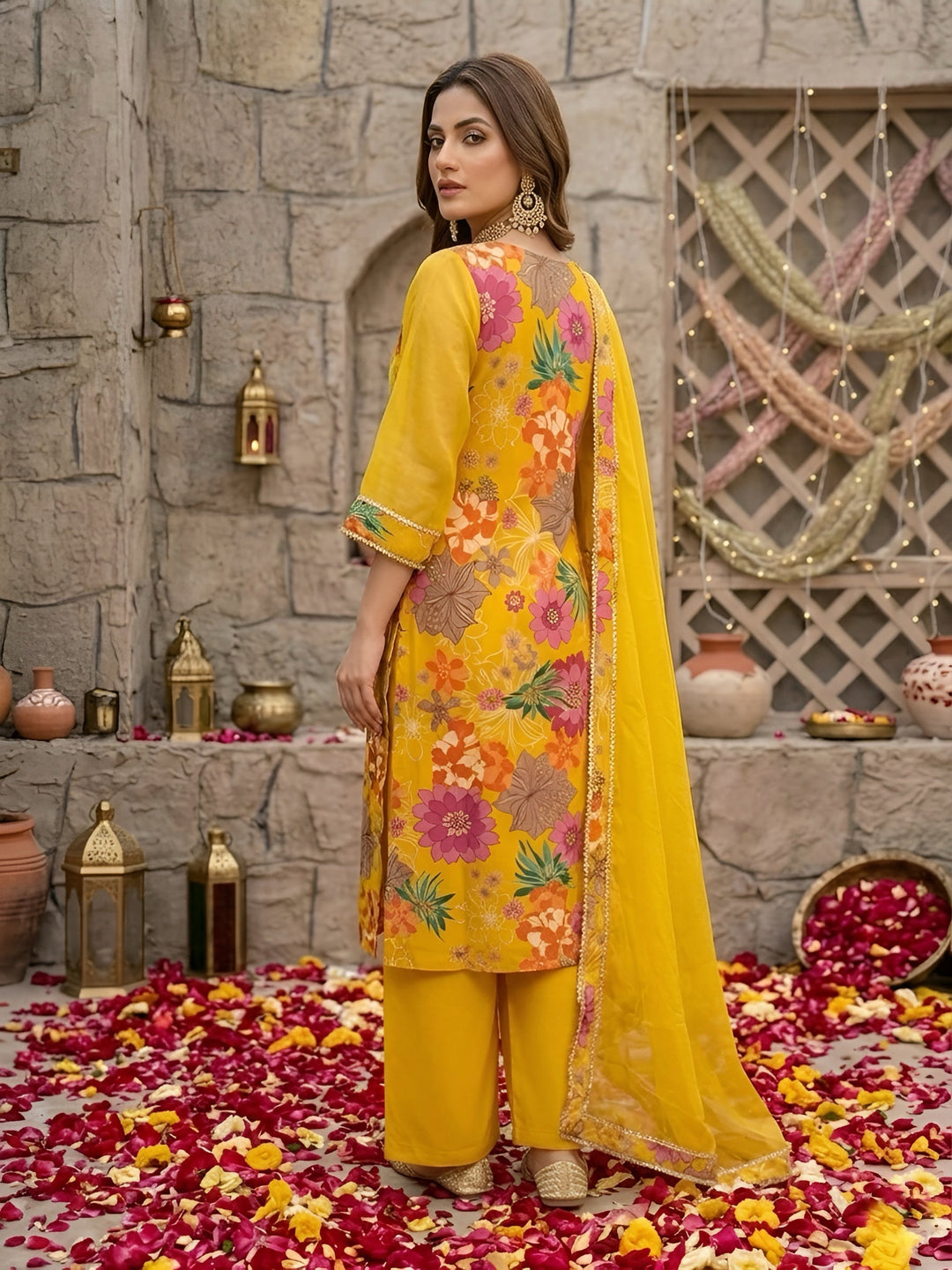 Printed Straight Kurta Set With Dupatta