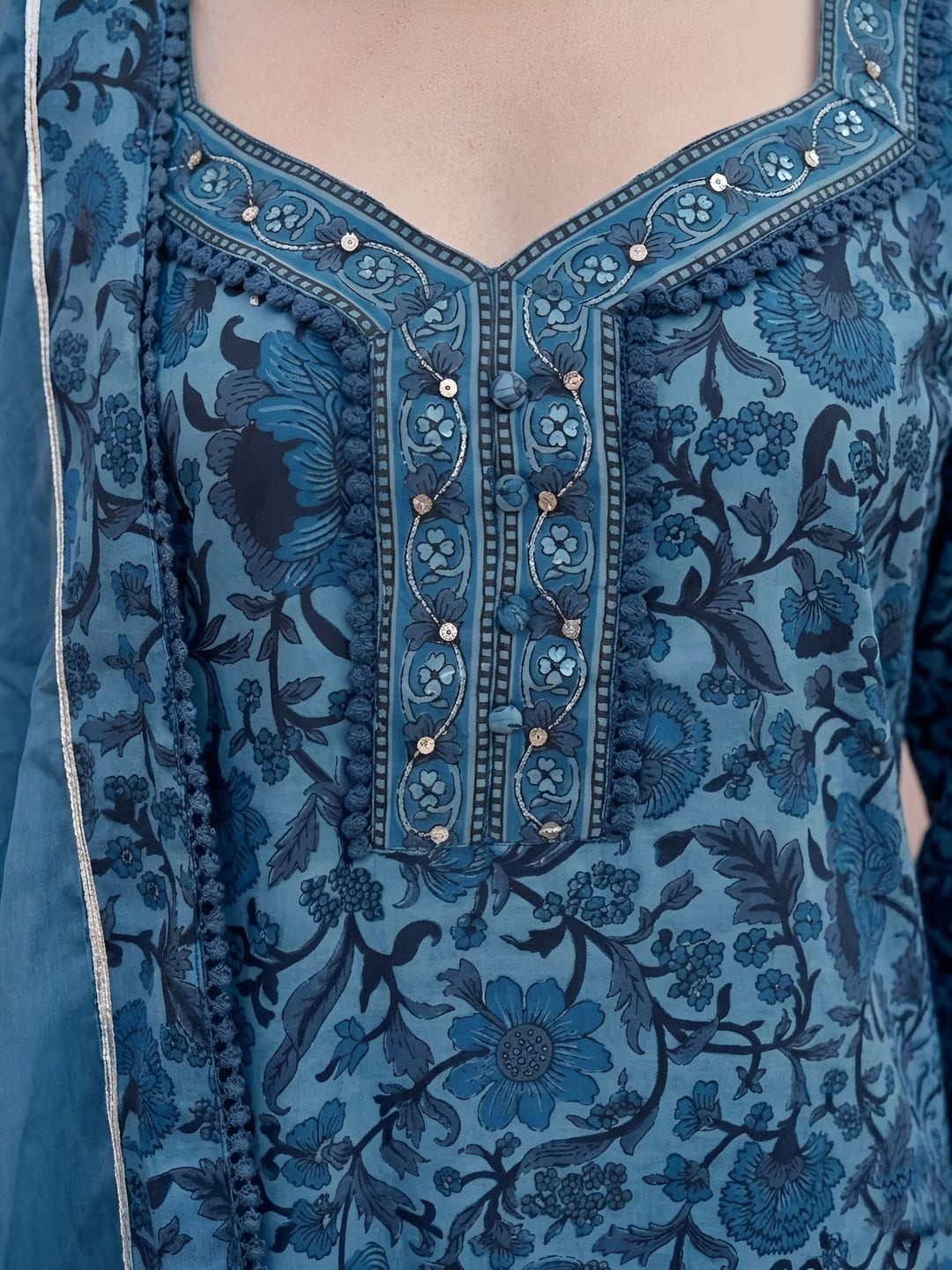 Printed Straight Kurta Set With Dupatta