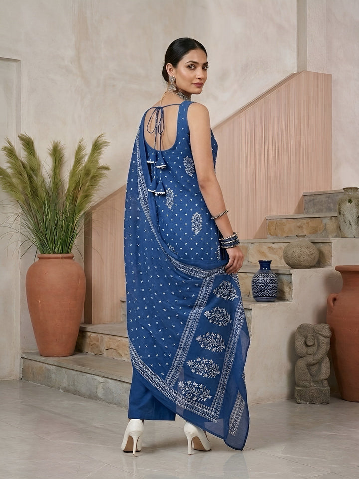 Printed Straight Kurta Set With Dupatta