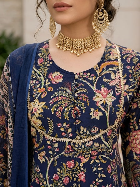 Printed Anarkali Kurta Set With