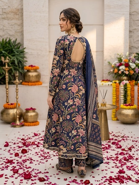 Printed Anarkali Kurta Set With