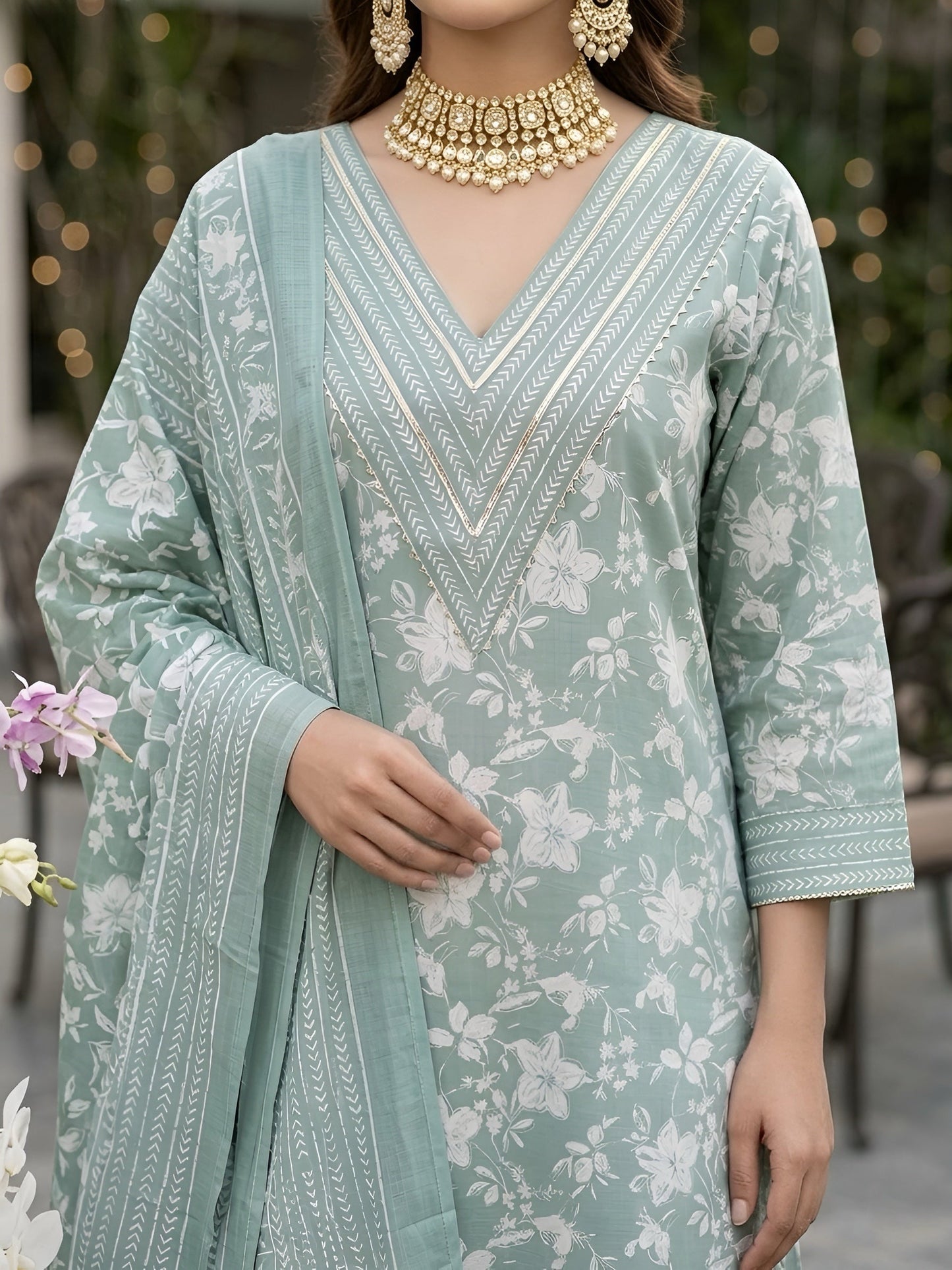 Printed Straight Kurta Set With