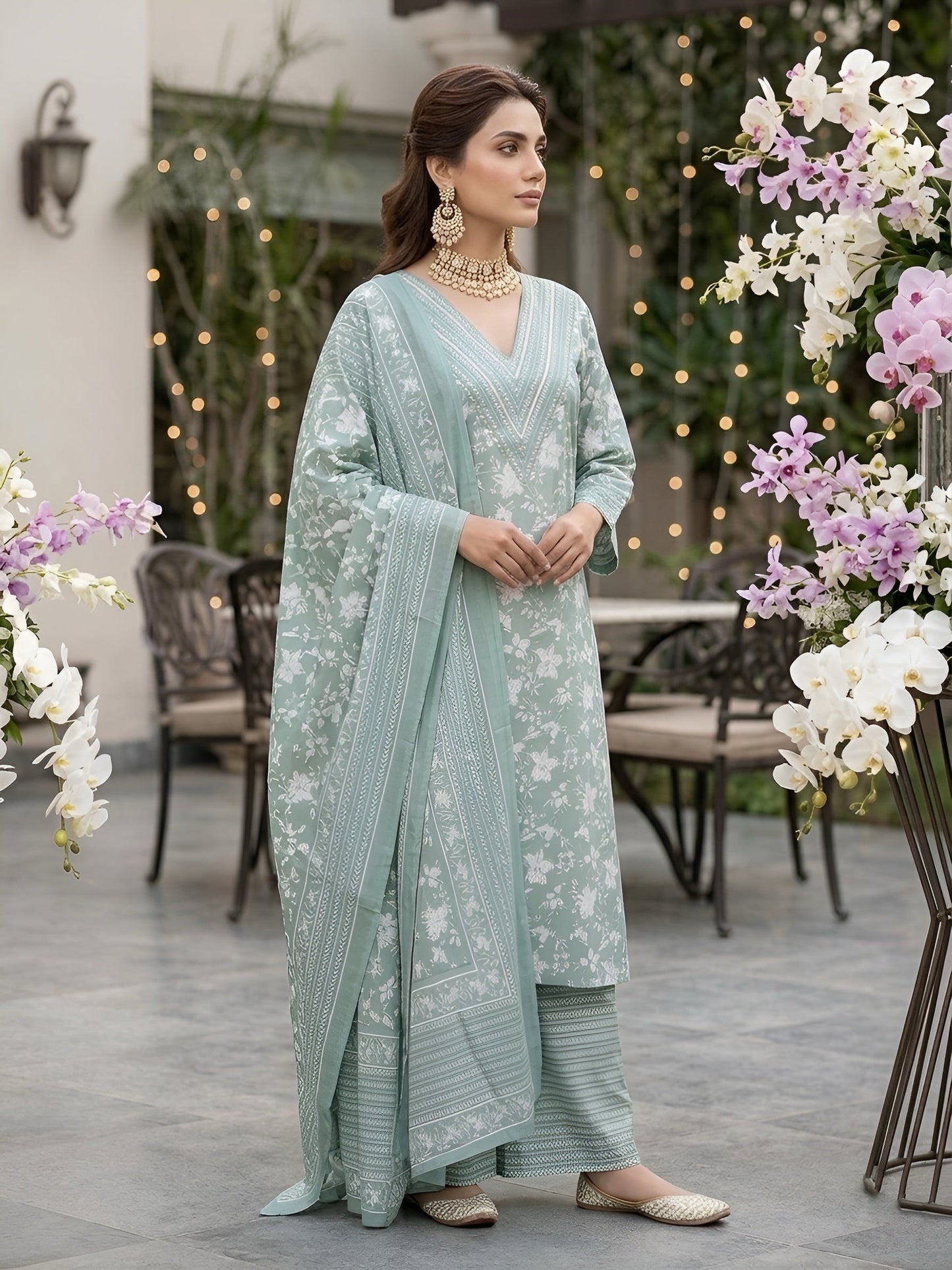 Printed Straight Kurta Set With