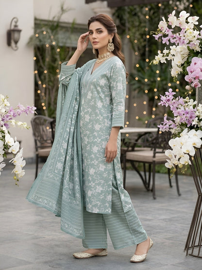 Printed Straight Kurta Set With