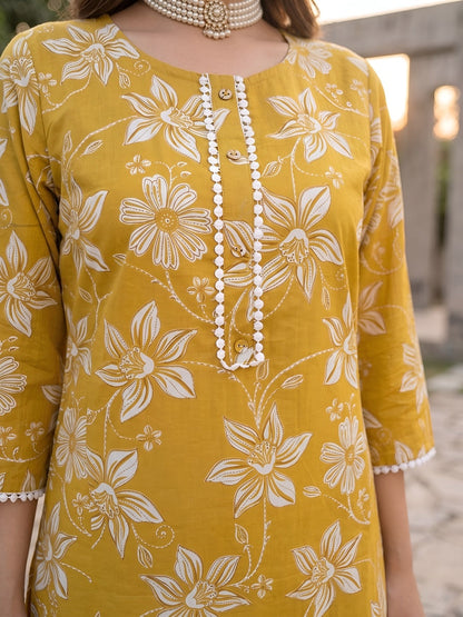 Printed Straight Kurta Set With Dupatta
