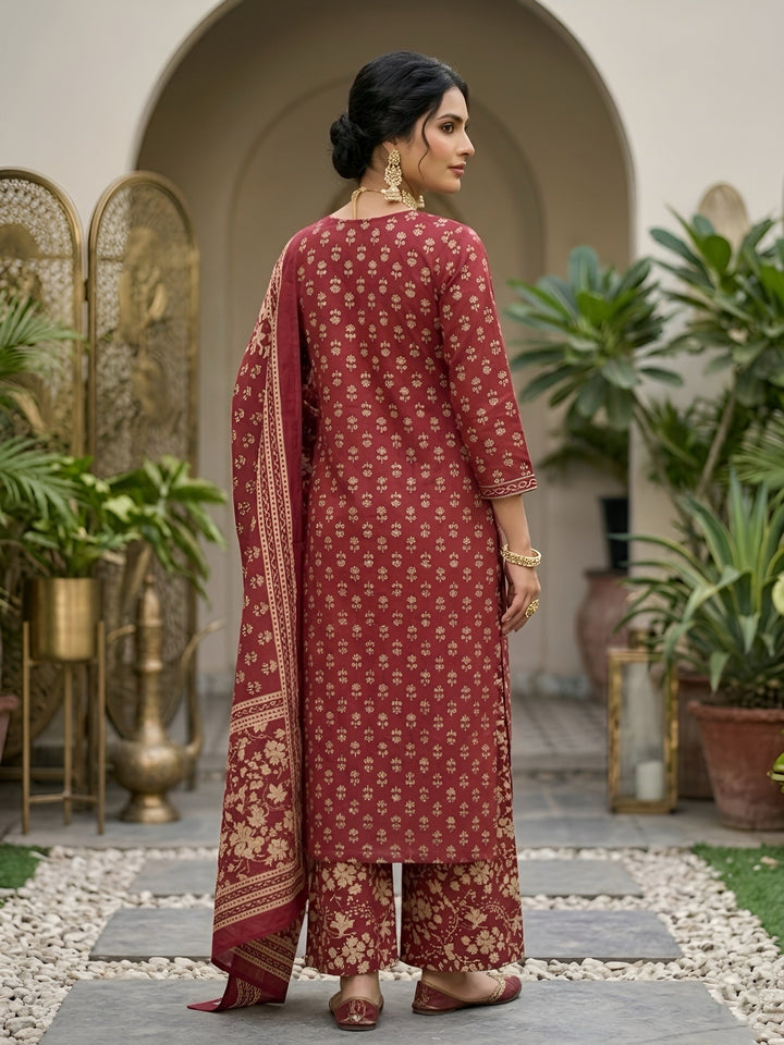 Printed Straight Kurta Set With Dupatta