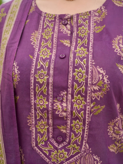 Printed Straight Kurta Set With Dupatta