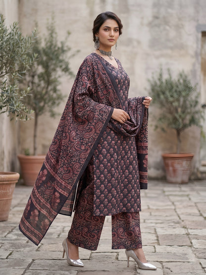 Printed Straight Kurta Set With Dupatta