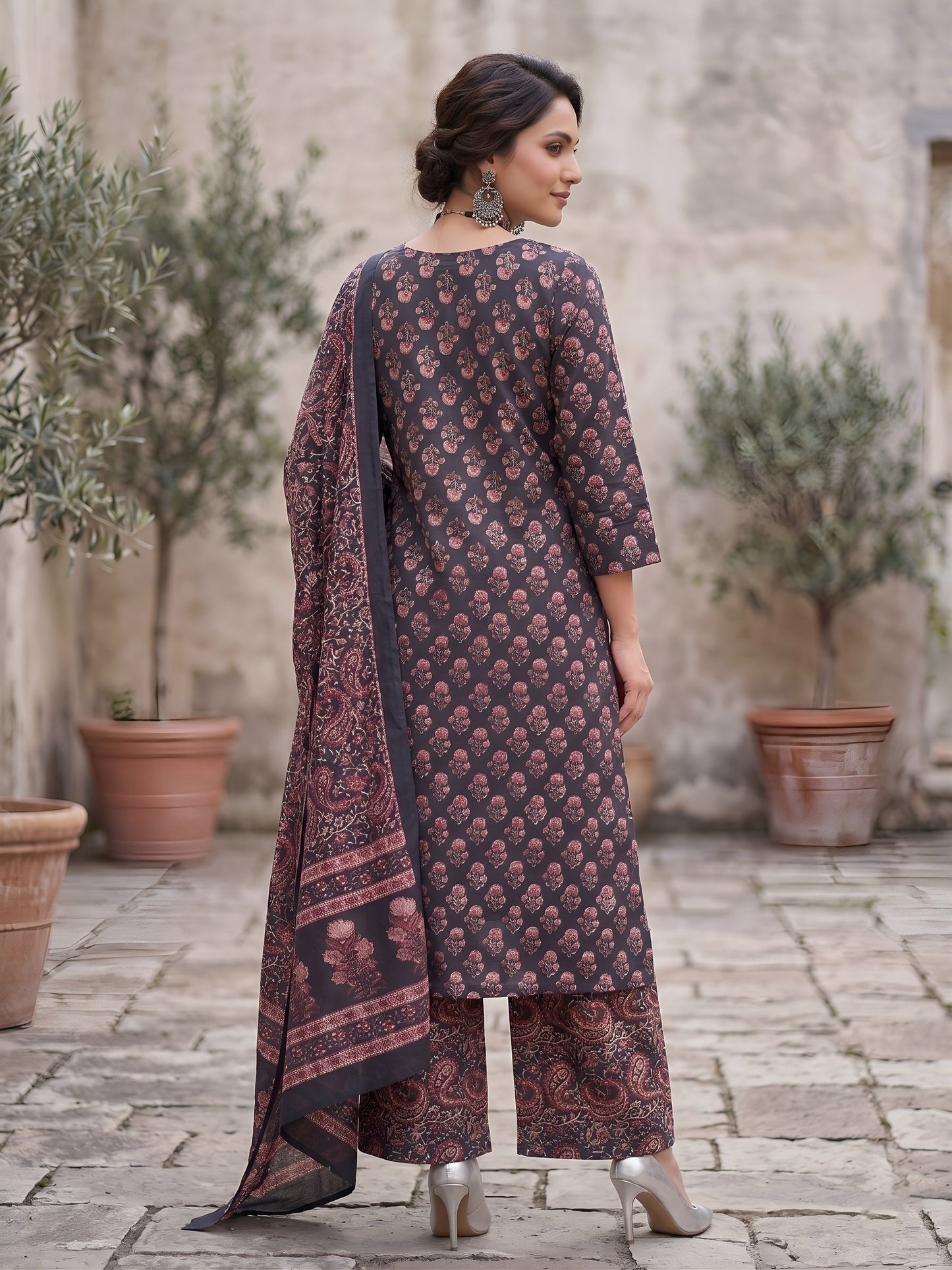 Printed Straight Kurta Set With Dupatta