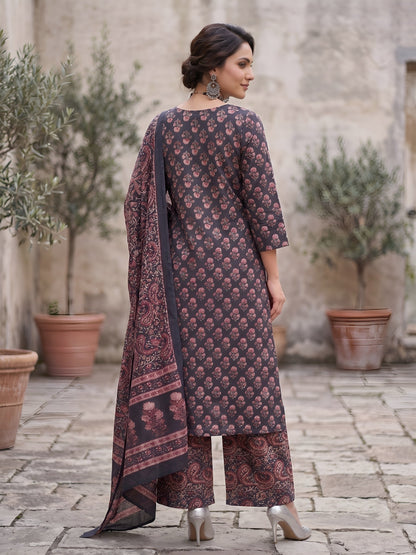 Printed Straight Kurta Set With Dupatta