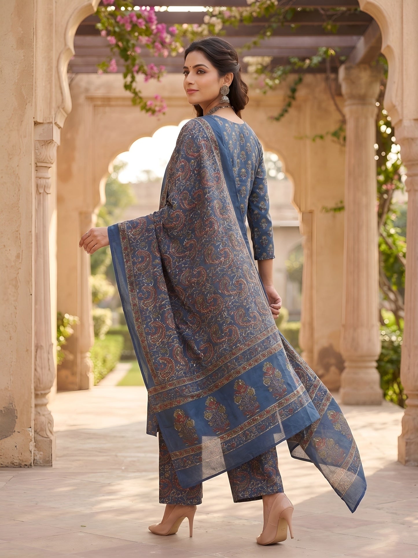 Printed Straight Kurta Set With Dupatta