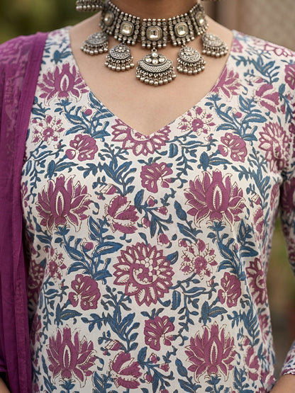 Printed Straight Kurta Set With Dupatta