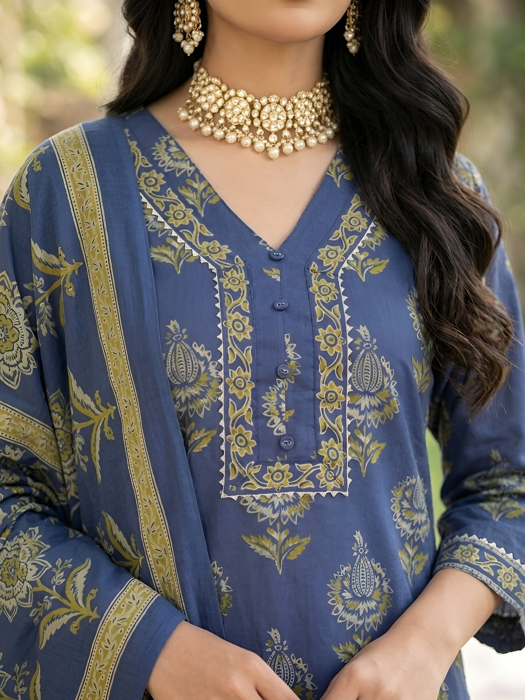 Printed Straight Kurta Set With Dupatta
