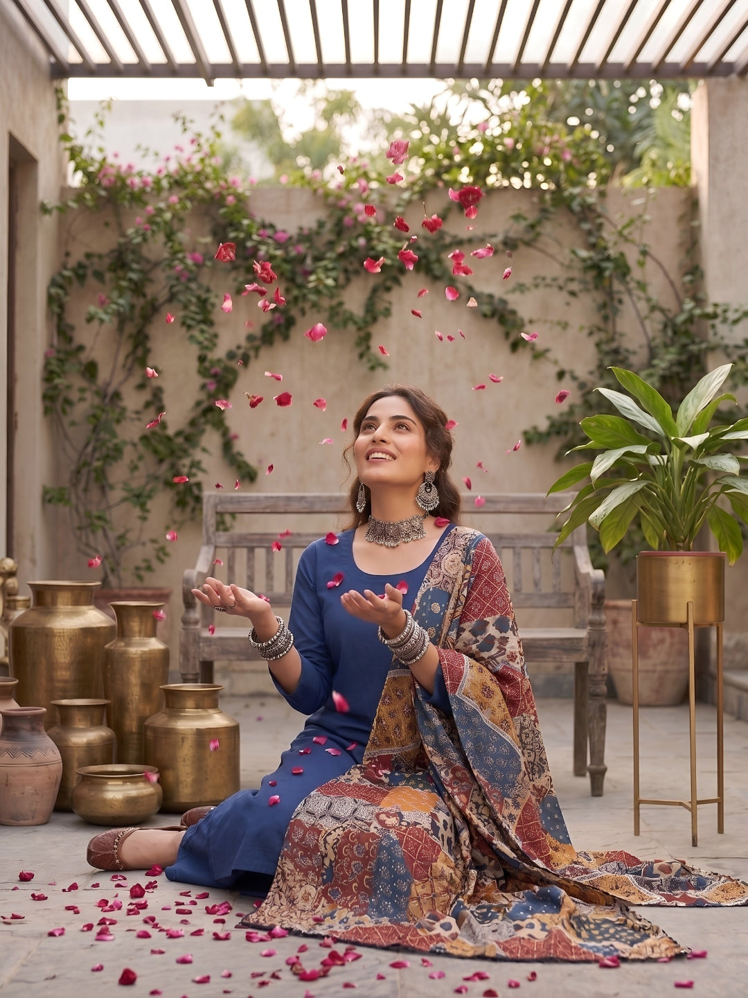Printed Straight Kurta Set With Dupatta