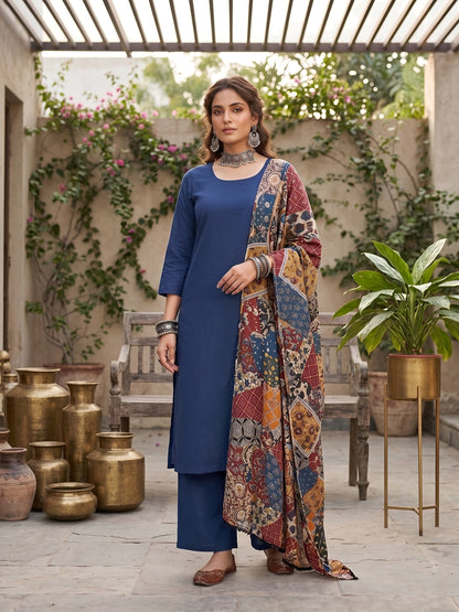 Printed Straight Kurta Set With Dupatta