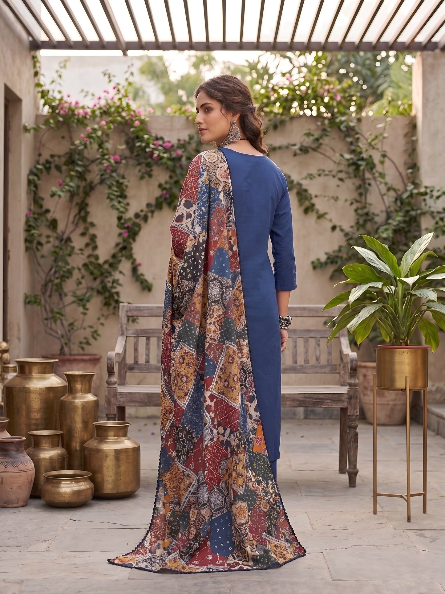 Printed Straight Kurta Set With Dupatta