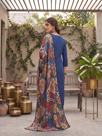 Printed Straight Kurta Set With Dupatta