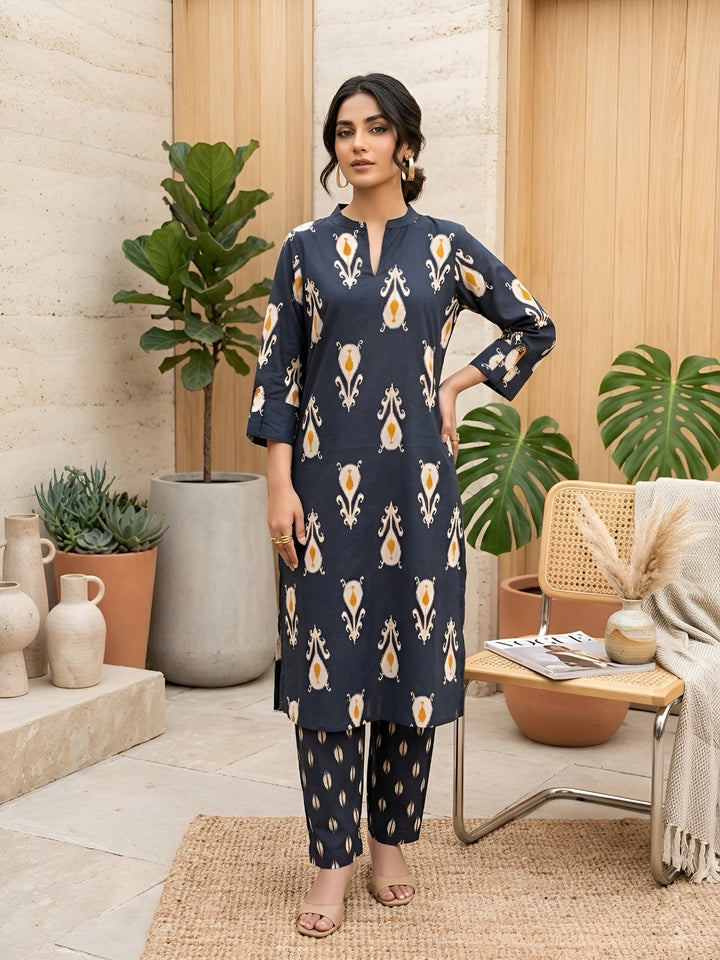 Printed Straight Kurta &amp; Trouser Two Piece Set