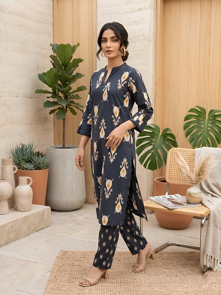 Printed Straight Kurta &amp; Trouser Two Piece Set