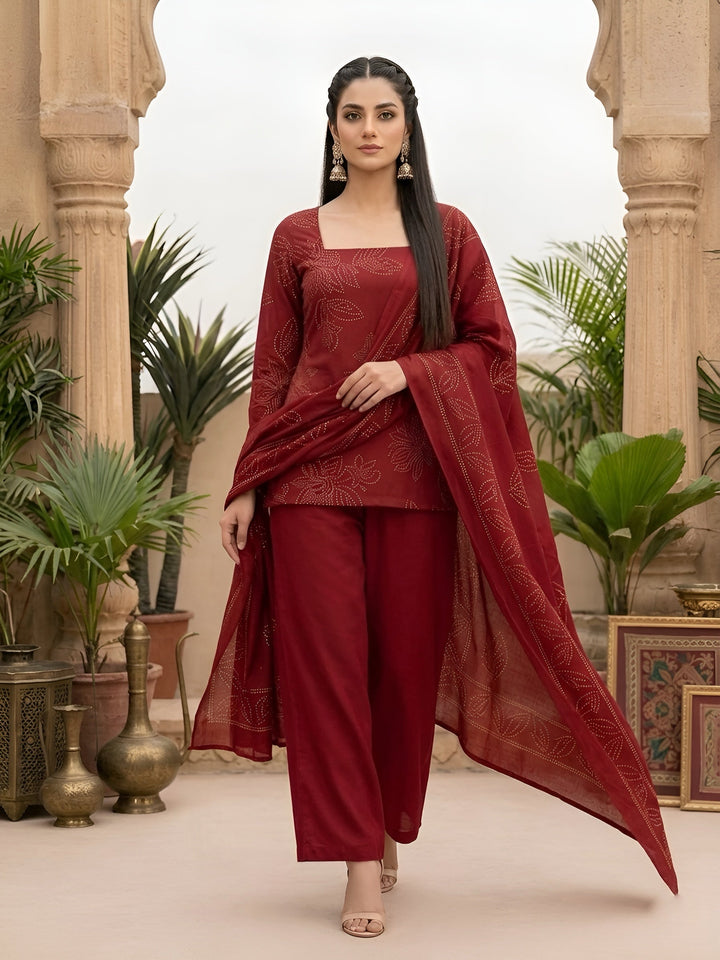 Printed Kurta with Palazzo &amp; Dupatta Set