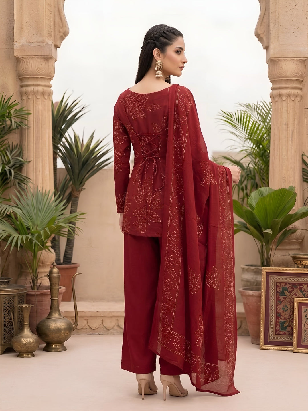 Printed Kurta with Palazzo &amp; Dupatta Set