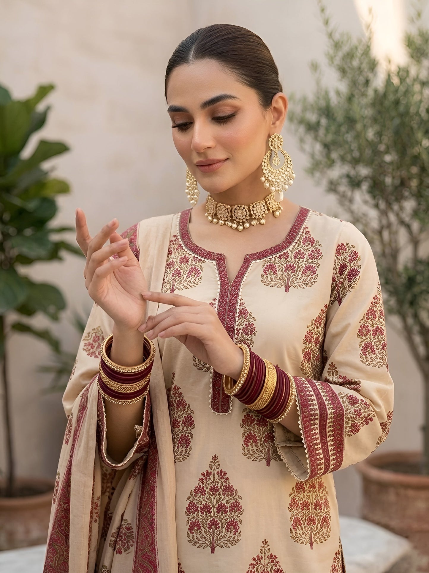 Printed Straight Kurta Set With Dupatta