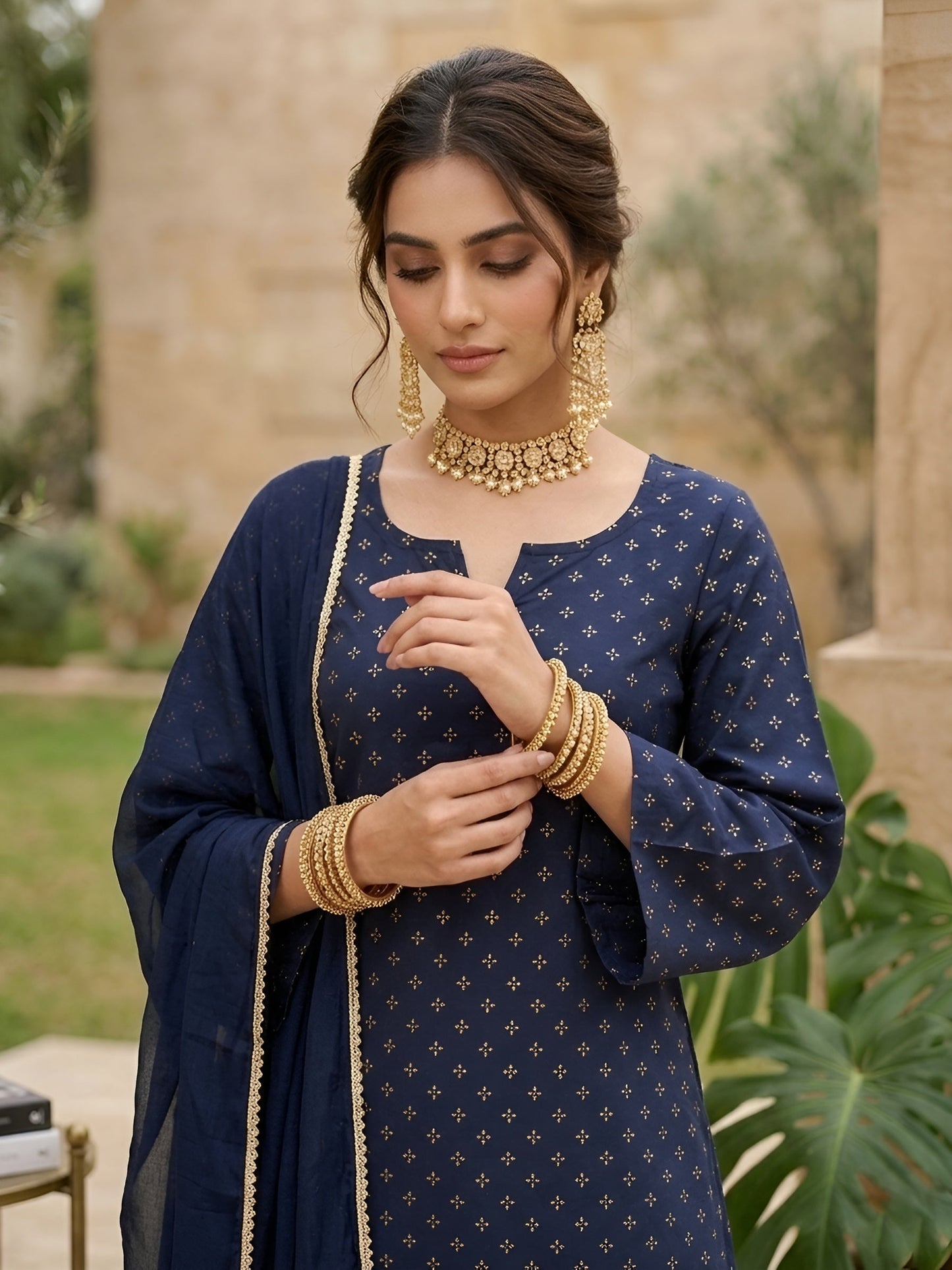 Printed Straight Kurta Set With Dupatta