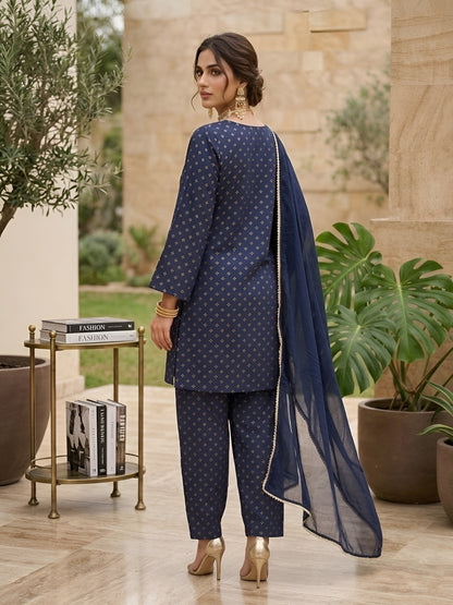 Printed Straight Kurta Set With Dupatta