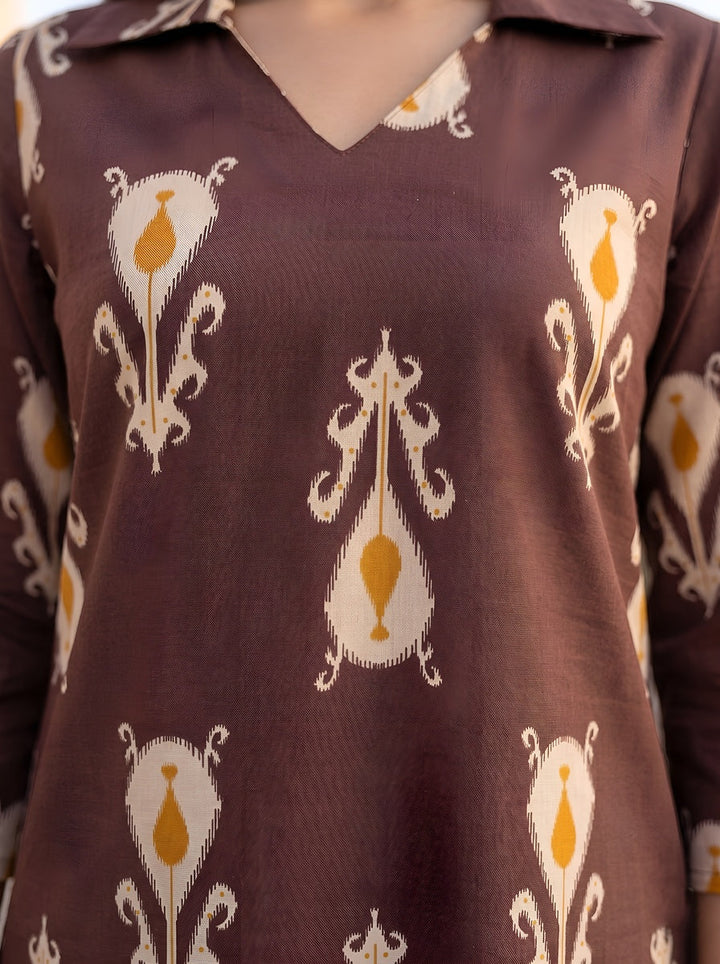 Printed Straight Kurta &amp; Trouser Two Piece Set