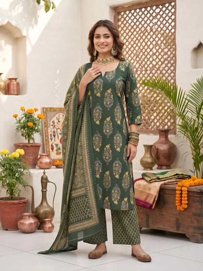 Printed Straight Kurta Set With Dupatta