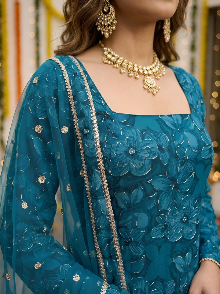 Printed Straight Sharara Set With Dupatta