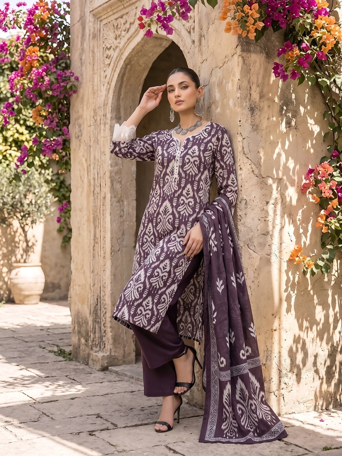 Printed Straight Kurta Set With Dupatta