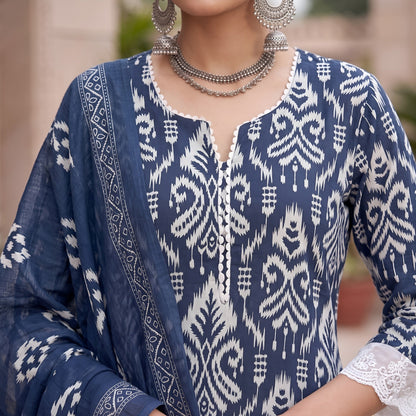 Printed Straight Kurta Set With Dupatta