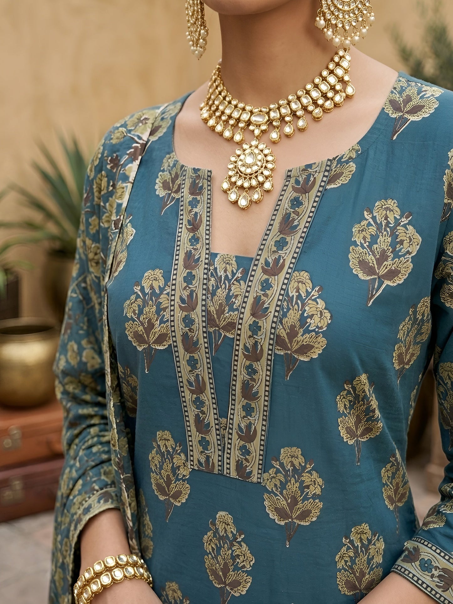 Printed Straight Sharara Set With Dupatta