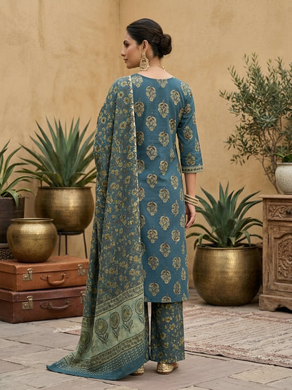 Printed Straight Sharara Set With Dupatta