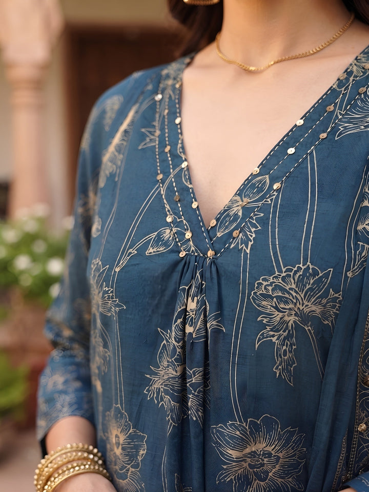Printed Straight Kurta Set With Dupatta