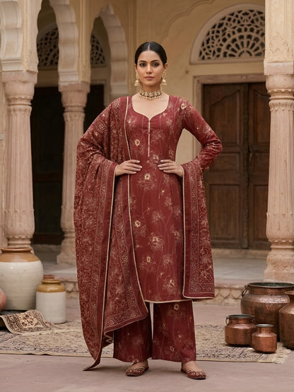 Printed Anarkali Kurta Set With Dupatta
