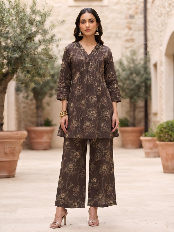 Printed Straight Two Piece Co-Ords Set