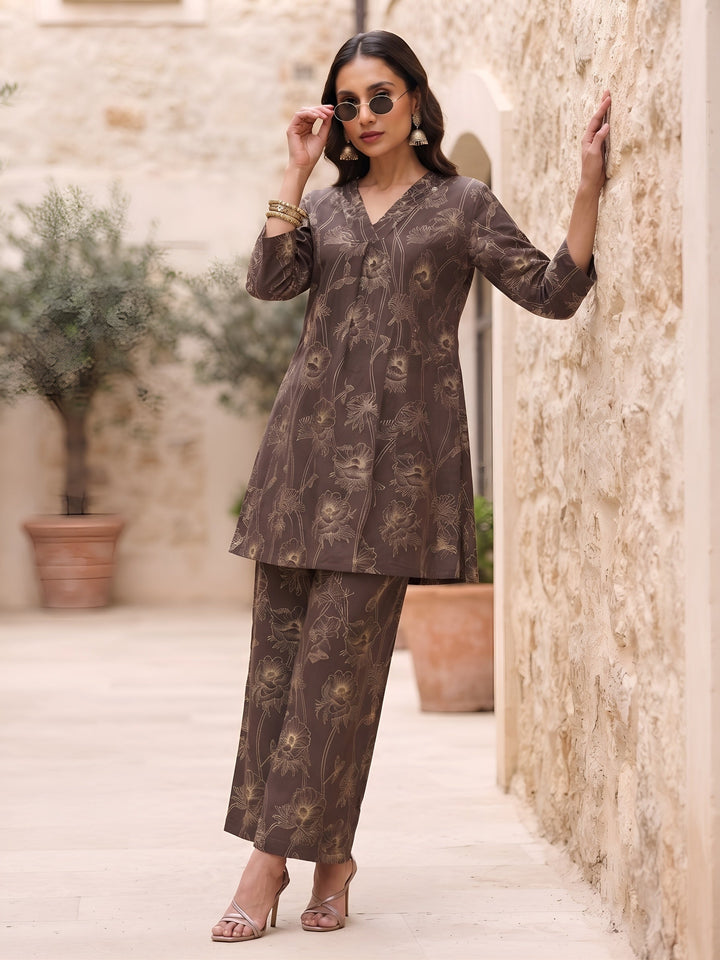 Printed Straight Two Piece Co-Ords Set