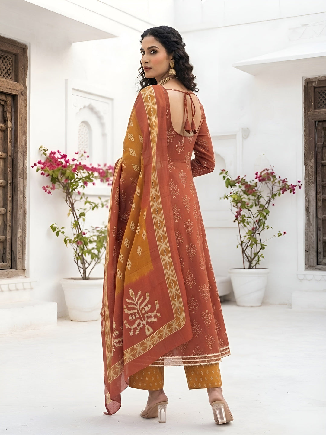 Printed Anarkali Kurta Set With Dupatta