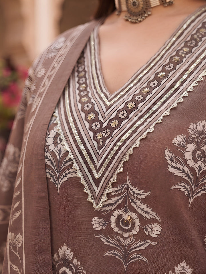 Printed Straight Kurta Set With Dupatta